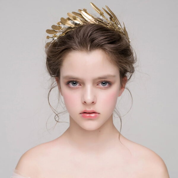 Greek Headpiece - Goddess Greek Headpiece Gold Leaf Headband Gold Bridal Tiara