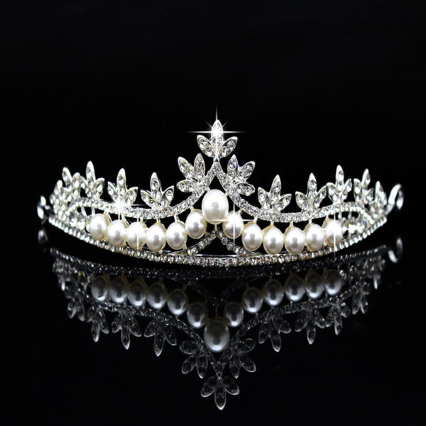 Pearl Tiara - Wedding Pearl Tiara Bridal Crystal Pearl Crown