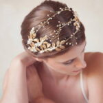 Gold Headpiece - Gold Headpiece Gold Wedding Headpiece Crystal Gold Leaves Headband