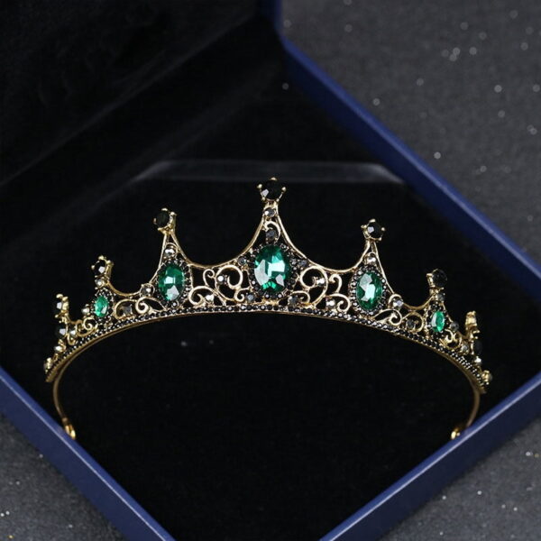 Green Tiara - Baroque Green Tiara Emerald Green Crystal Crown