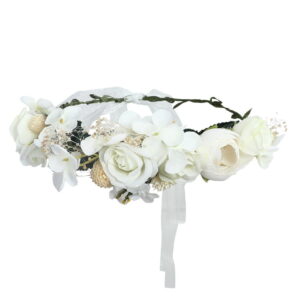 White Flower Crown - Bridal White Flower Crown Wedding White Floral Headband Wreath